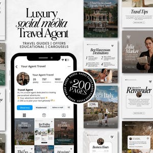 Luxury Travel Agent Social Media Template, Travel Agent Social Media Post, Travel Blogger Content, Travel Agency Marketing, Instagram Post