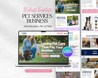 Pet Care Website Template | Pet Sitting | Dog Walking | Pet Services Website | Pet Care Landing Page | Pet Sitting Business Website