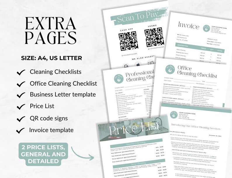 Cleaning Business Bundle: Forms, Logo, Social Media (canva Editable) - Etsy