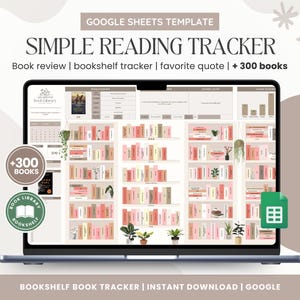 Tracker di libri Fogli Google/Diario di libri digitali/Recensione di libri/Tracker di scaffali/Registro di lettura/modello di foglio di calcolo/Tracker di lettura