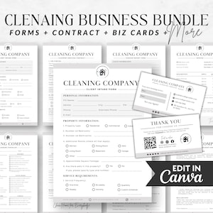 Cleaning Business Bundle, Editable Cleaning Contract Template | Housekeeper Agreement | Cleaning Client intake form | Cleaning Forms