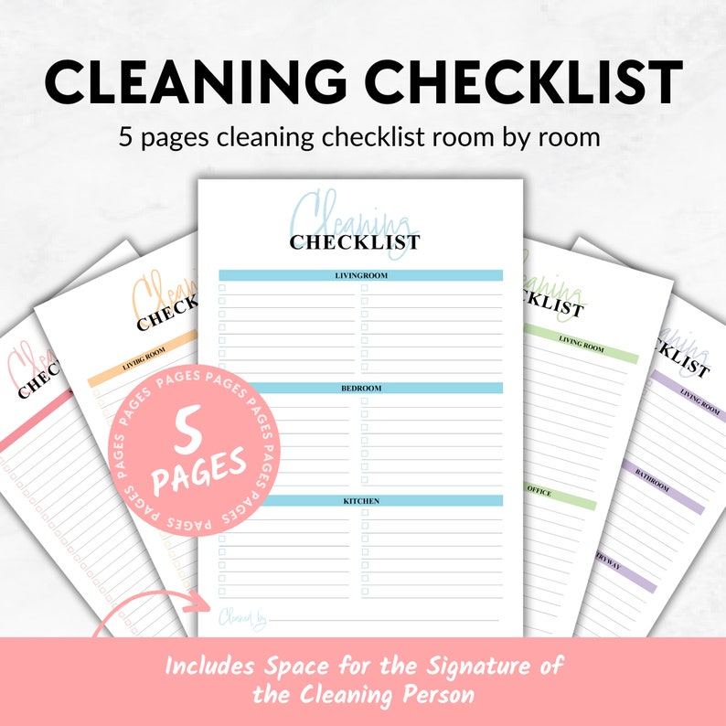 Home Cleaning Schedule Bundle ADHD Cleaning Checklist Etsy