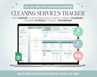 Cleaning Business CRM: Client & Task Tracker Google Sheets Template