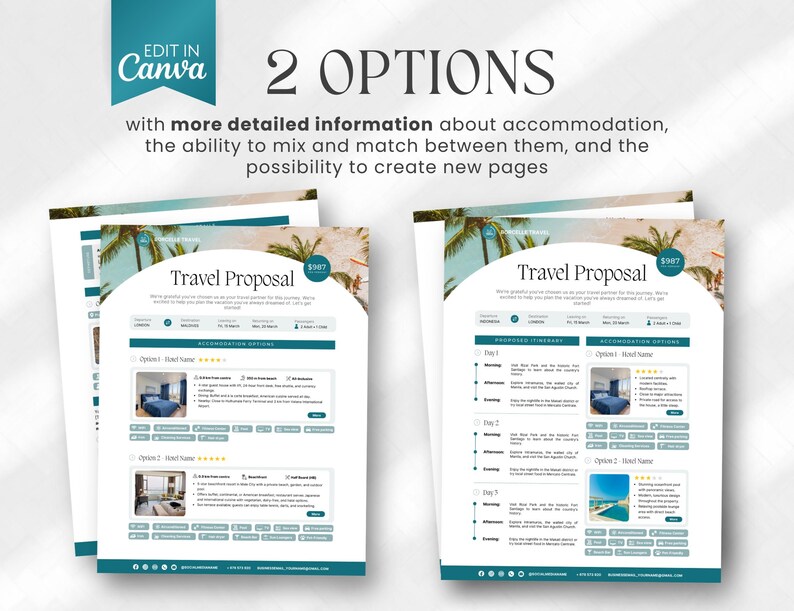 Travel Agent Proposal Template, Travel Advisor Marketing Forms, New