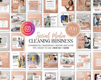 Plantillas de Instagram para empresas de limpieza, servicios de limpieza, limpieza residencial, plantillas de limpieza comercial, publicaciones de limpieza en redes sociales