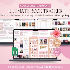 Book Tracker & Reading List on Google Sheets, Personal Digital Library, Reading Journal Spreadsheet, Book Lovers Gift, Book Collection Log