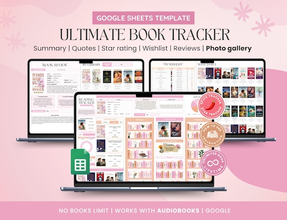 Book Tracker & Reading List on Google Sheets, Personal Digital Library, Reading Journal Spreadsheet, Book Lovers Gift, Book Collection Log