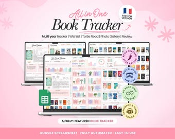 The Ultimate Book Tracker Google Sheets, Personal Digital Library, Reading Journal Spreadsheet, Collection Log, Reading List, French