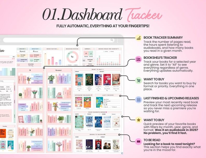 The Ultimate Book Tracker Google Sheets, Personal Digital Library, Reading Journal Spreadsheet, Book Lovers, Collection Log, Reading List image 7