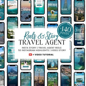 Travel Agent Instagram Reels Videos, Travel Agent Social Media, Travel Blogger Content, Travel Agency Marketing, Instagram story template
