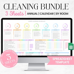 ADHD-schoonmaakschemabundel, bewerkbare ADHD-schoonmaakplanner, klusschema voor kinderen, Adhd Google Spreadsheets schoonmaken, maandelijkse schoonmaakchecklist,