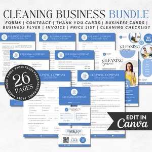 Cleaning Service Forms Bundle | Cleaning Intake form | Cleaning Company template | Cleaning Business Contract | Editable Cleaning Checklist