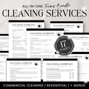 Cleaning Business Document Bundle, Editable Cleaning Service Agreement, Editable Cleaning Business Documents, Cleaning Service Contract