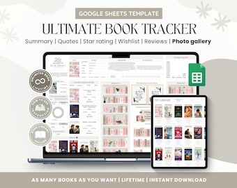 Book Tracker Spreadsheet template, Ultimate reading tracker, bookshelf tracker, Digital reading planner, reading log google sheets