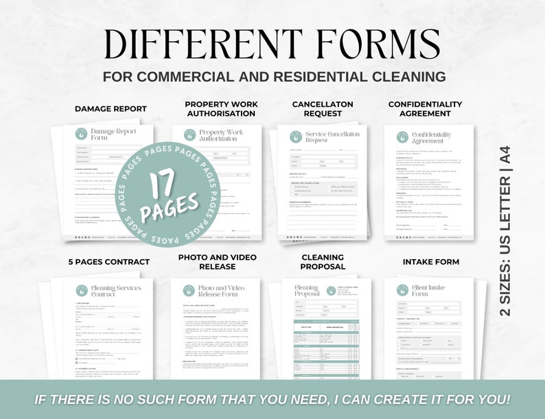Clean Form Layout Examples Cleaning Business Template Bundle: 240+ Pages, Forms, Logo, Flyers ...