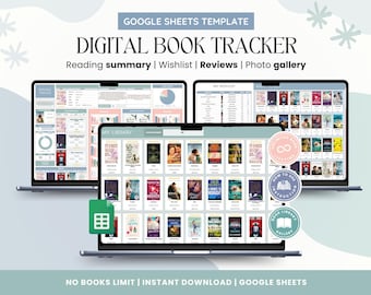 Digital Book Tracker: Reading Journal on Google Sheets (Digital Download)