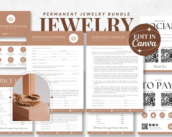 Permanent Jewelry Business Bundle | Jewelry social media sign | esthetician forms | Jewelry client intake form | Price list template