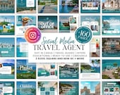 Travel Agent Social Media Template Bundle, Travel Agent Social Media, Travel Blogger Content, Travel Agency Marketing, Instagram Post, Canva