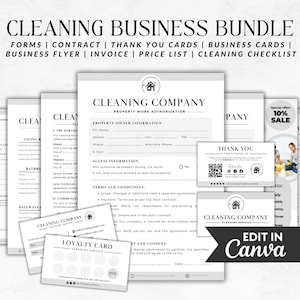 Cleaning Service Bundle | Cleaning Intake form | Commercial cleaning | Cleaning Business Contract | Price list template