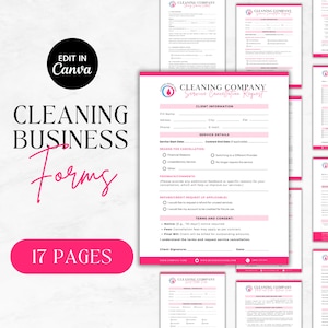 Cleaning Service Forms | Cleaning Business Contract | Cleaning Intake form | commercial cleaning | Cleaning service paperwork