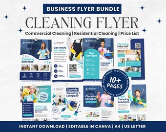 Cleaning Services Flyer Bundle | Printable Cleaning Business | House Cleaning Flyer | Residential Cleaning Flyer | Cleaning flyer template
