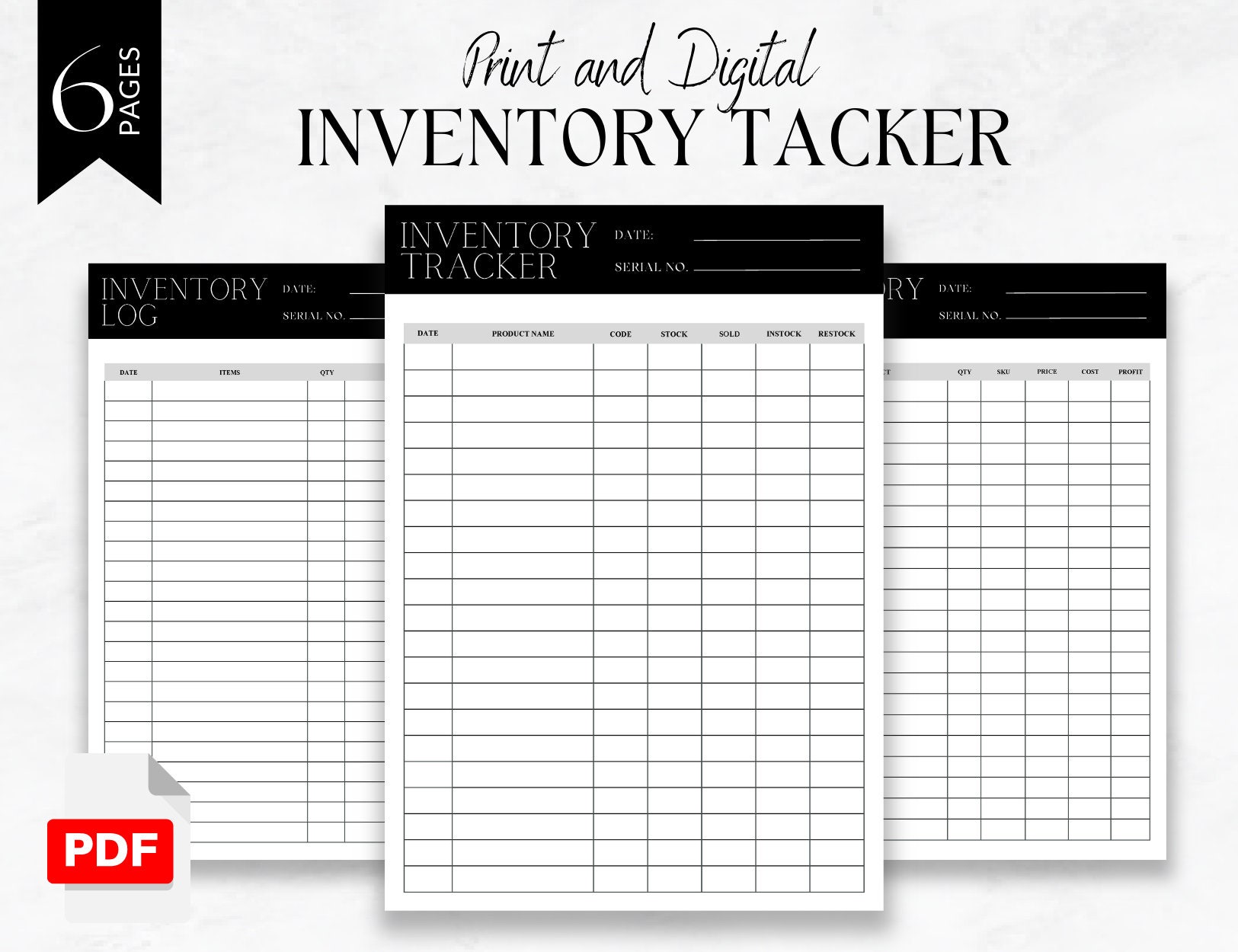 Inventory Tracker, A4 Inventory Log Printable, Daily Sales Log Editable, Inventory Template ...