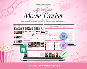 Movie & TV Show Tracker Google Sheets Template, Watchlist Spreadsheet template, Series Log, Movie journal, movie tracker, movie log