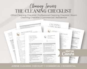 Cleaning Service Checklist Bundle: Editable Business Forms (Canva)