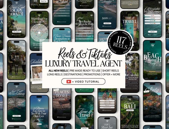 Travel Agent Instagram Reels Videos, Luxury Social Media Video, Instagram Travel Blogger Content, Travel Agency Marketing, TikTok New Bundle