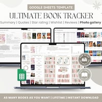 Book Tracker Google Sheets | Digital Book Journal | Book Review ...