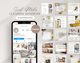 Cleaning Business Social Media Templates | Cleaning Service Instagram Post | Commercial Cleaning Template | Business Instagram Feed