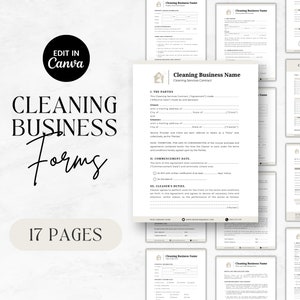 Cleaning services forms bundle | Printable Cleaning contract | Editable cleaning agreement | Cleaning Business Forms | Cleaning Intake Form
