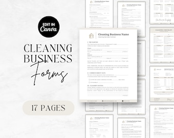 Reinigung Business Forms Bundle: Vertrag, Checkliste, Intake (Canva Template)