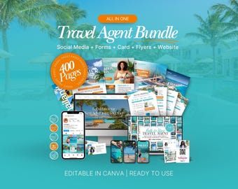 Travel Agent Business Mega Bundle, Travel Instagram Post & Story, Video Reels, Travel Agent Website, Travel Flyer, Proposal Template, Canva