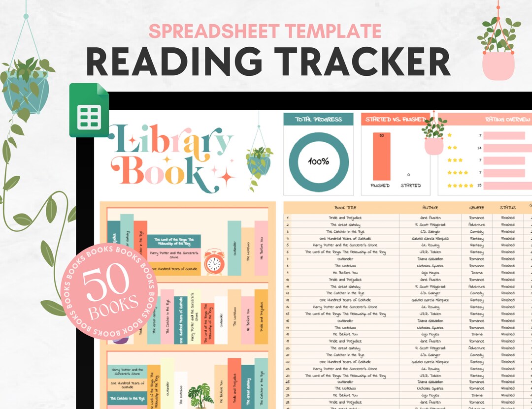 Reading Tracker Bookmark Stickers - 8 Sheets Of 6x8 Inch Book