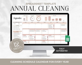 Annual Cleaning Schedule: Google Sheets Cleaning Checklist (Digital Download)