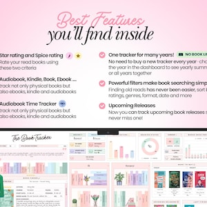 The Ultimate Book Tracker Google Sheets, Personal Digital Library, Reading Journal Spreadsheet, Book Lovers, Collection Log, Reading List image 3