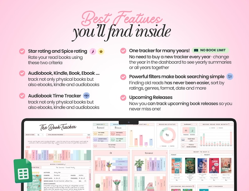 The Ultimate Book Tracker Google Sheets, Personal Digital Library, Reading Journal Spreadsheet, Book Lovers, Collection Log, Reading List image 3