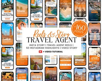 Travel Agent Social Media Reels: Instagram & TikTok Templates (Canva Editable)