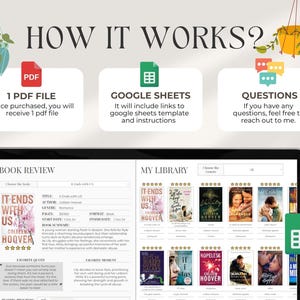 Book Tracker Google Sheets | Digital Book Journal | Book Review ...