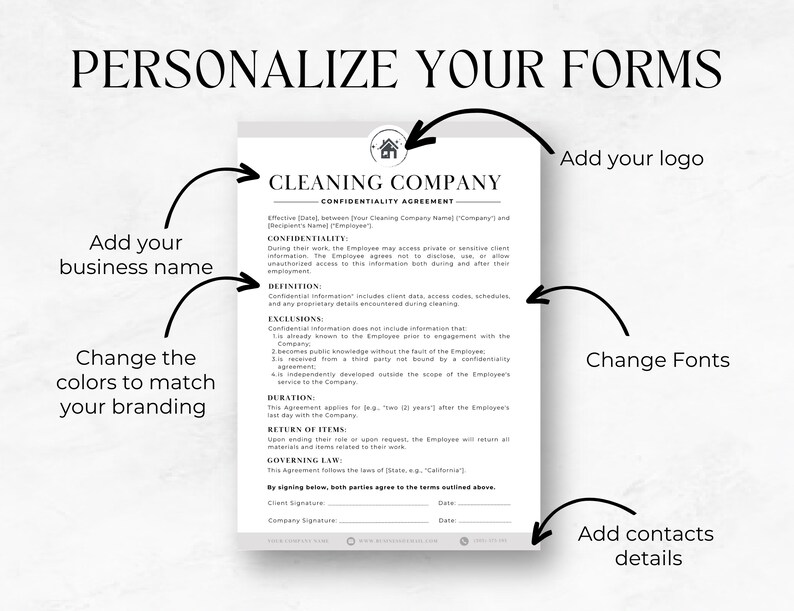 Cleaning Service Bundle Cleaning Intake Form Commercial Etsy Canada