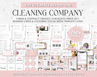 Reinigung Business Bundle: Formulare, Flyer, Social Media (Canva Template)