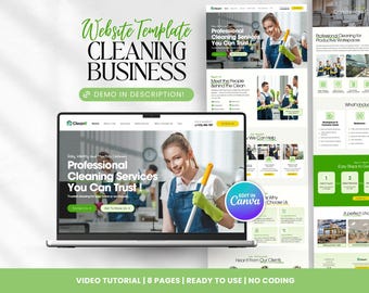Sjabloon voor het schoonmaken van zakelijke website: bewerkbaar canvasontwerp