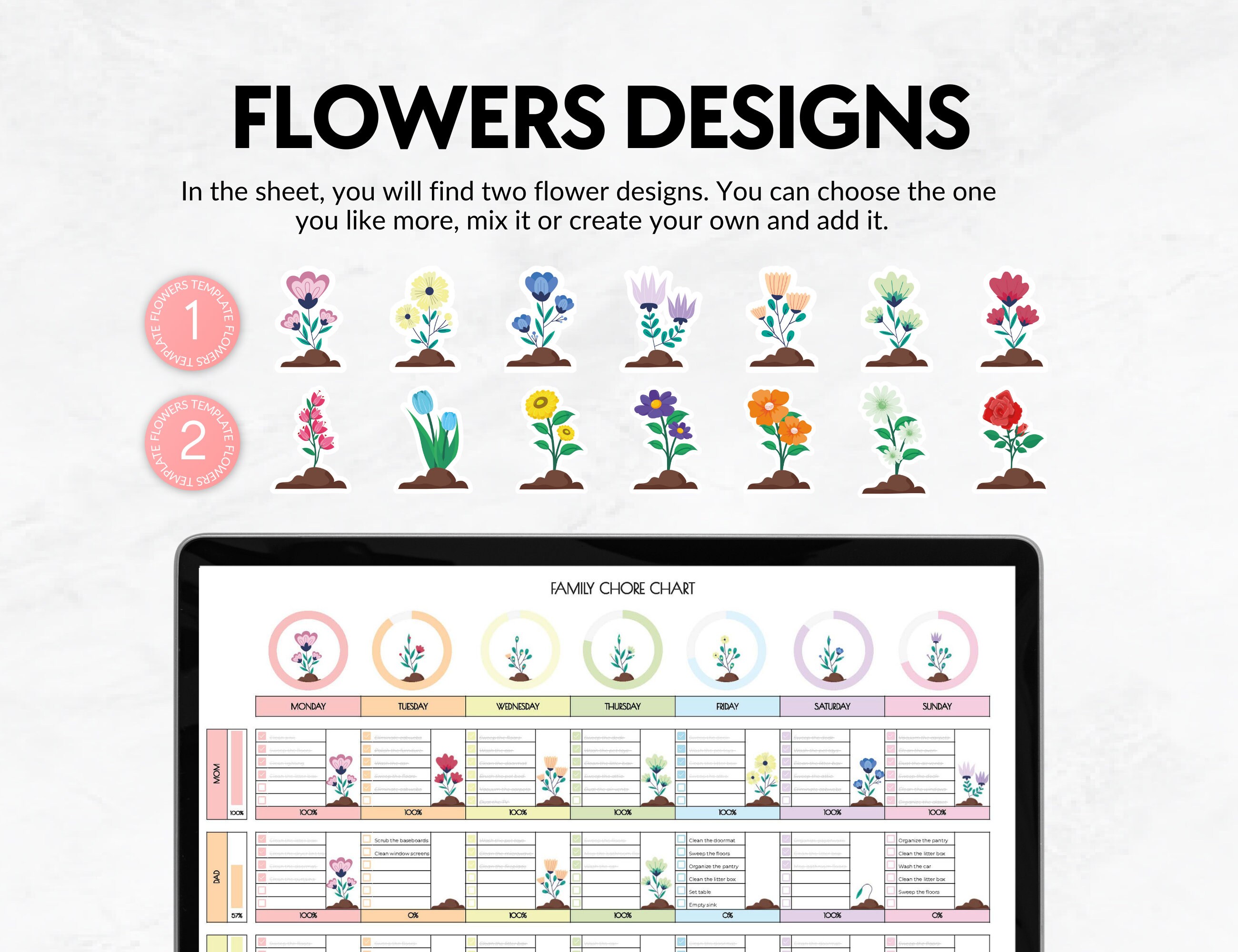 ADHD Cleaning Schedule ADHD Planner Cleaning Checklist Bundle Editable