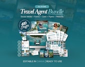 Travel Agent Business Mega Bundle, Travel Instagram Post & Story, Video Reels, Travel Agent Website, Travel Flyer, Proposal Template, Canva
