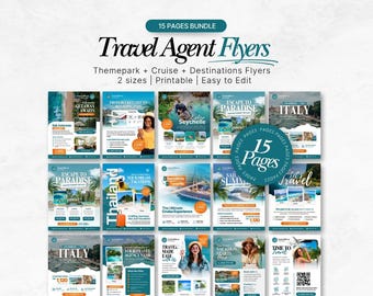 Travel Agent Flyer Bundle Template | Travel Marketing Flyers | Travel Agency Social Media | vacation flyer | travel templates