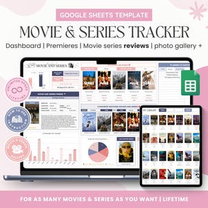 Peut inclure: Un modèle de feuille de calcul Google pour suivre les films et les séries télévisées. Le modèle comprend un tableau de bord, des premières, des critiques de séries de films, une galerie de photos et une section "Ma bibliothèque". Le modèle est conçu pour un espace illimité et une utilisation à vie.