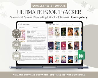 Ultimate Book Tracker Template: Reading Log Google Sheets (Digital Download)