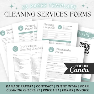 Cleaning Business Forms | Cleaning proposal | Cleaning Service Bundle | Editable Commercial Cleaning | Residential Cleaning | Damage report