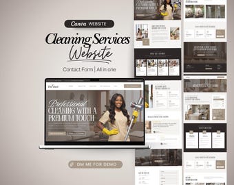 Cleaning Business Website Template, CleaningServices, Professional Cleaning, Commercial Cleaning, Residential Cleaning, Canva Website